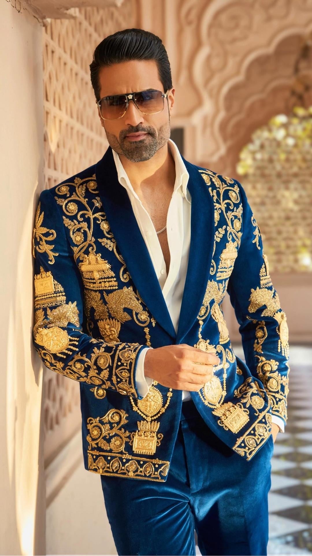 Opulent Velvet Designer Suit