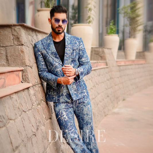 Printed 'Overall' Blazer Set