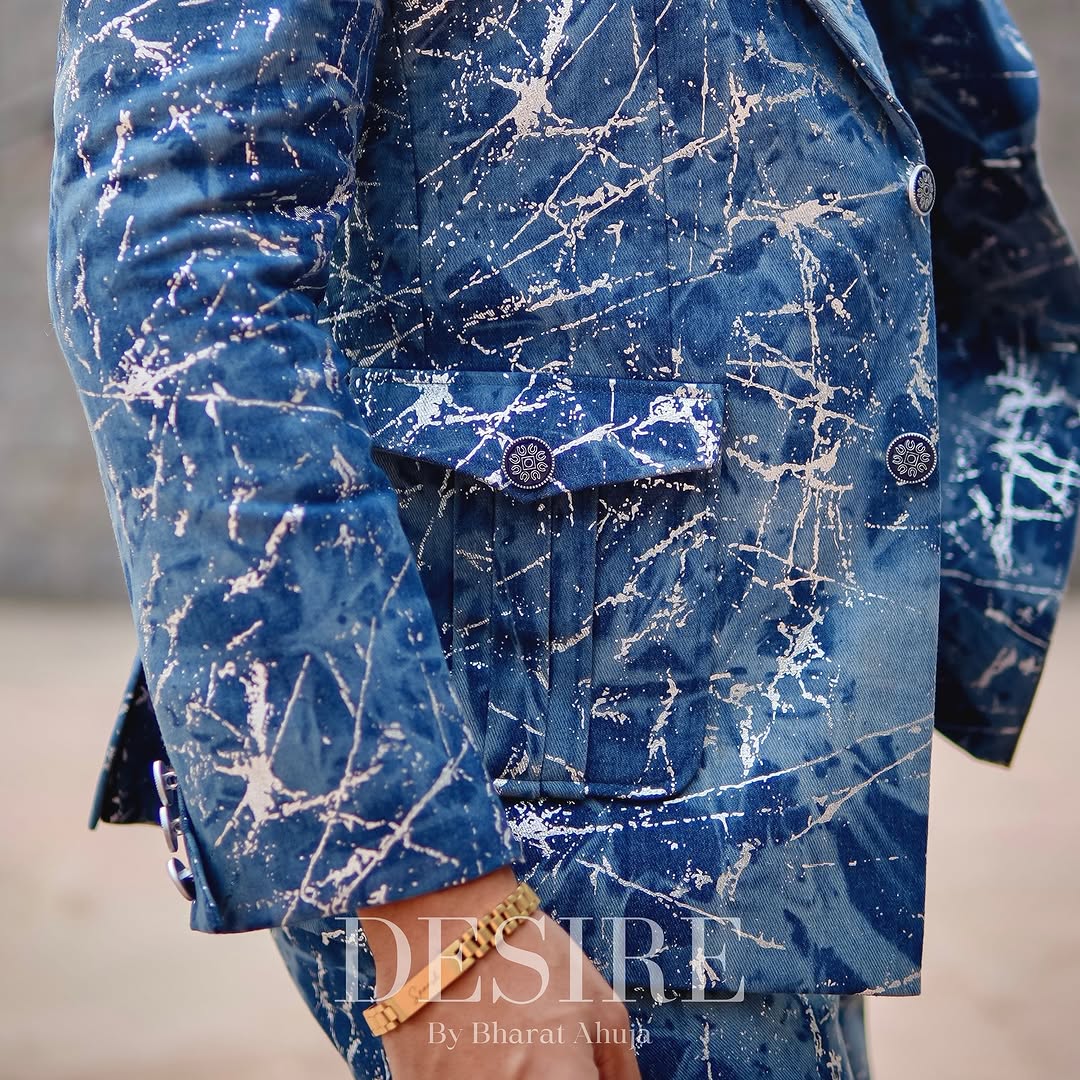 Printed 'Overall' Blazer Set